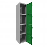 Locker metálico dual grande - 4 puertas verde 